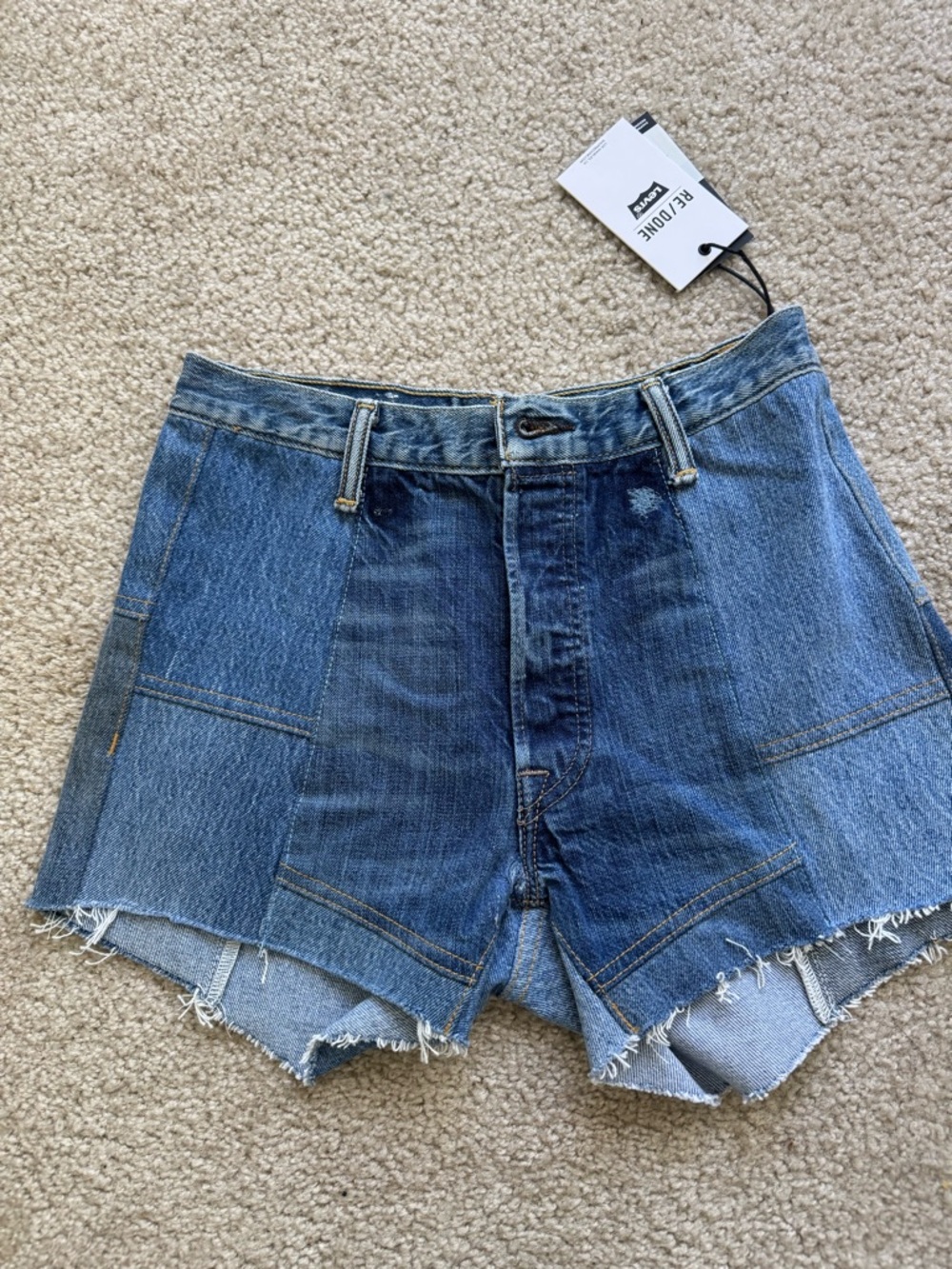 Levi's Patchwork Blue Denim Shorts